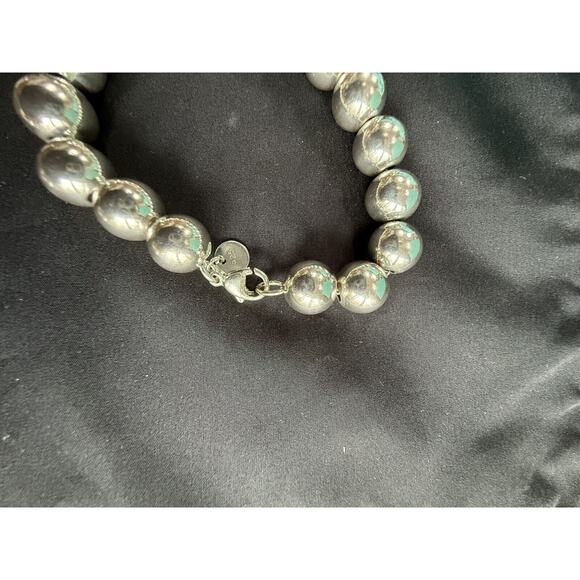 Tiffany & Co. Beaded Bracelet 925 Sterling Silver w Pouch & Box, Classic! - Picture 2 of 7